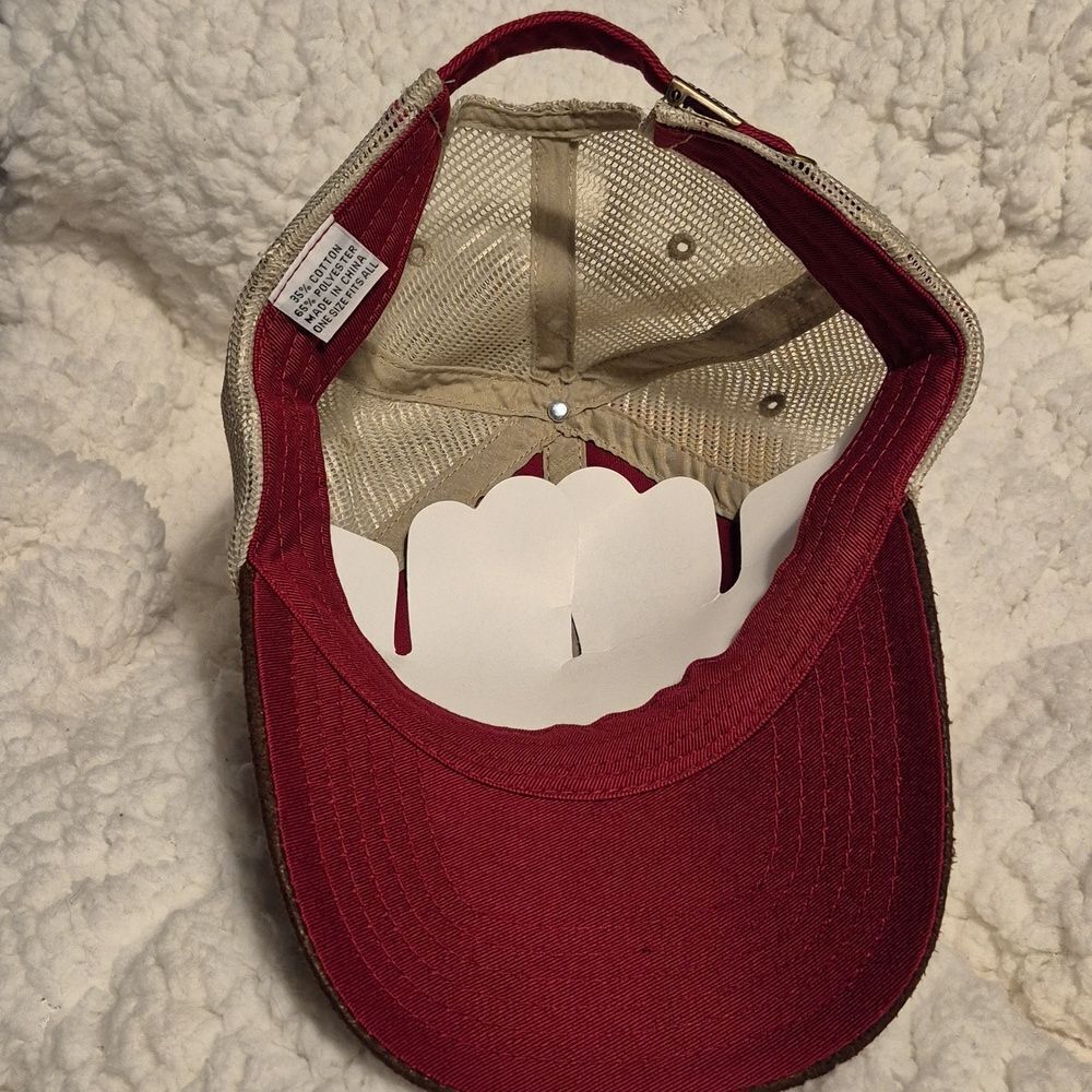 NWTF Turkey Dark Red Faux Suede Sliderback Hat - New - Picture 8 of 9